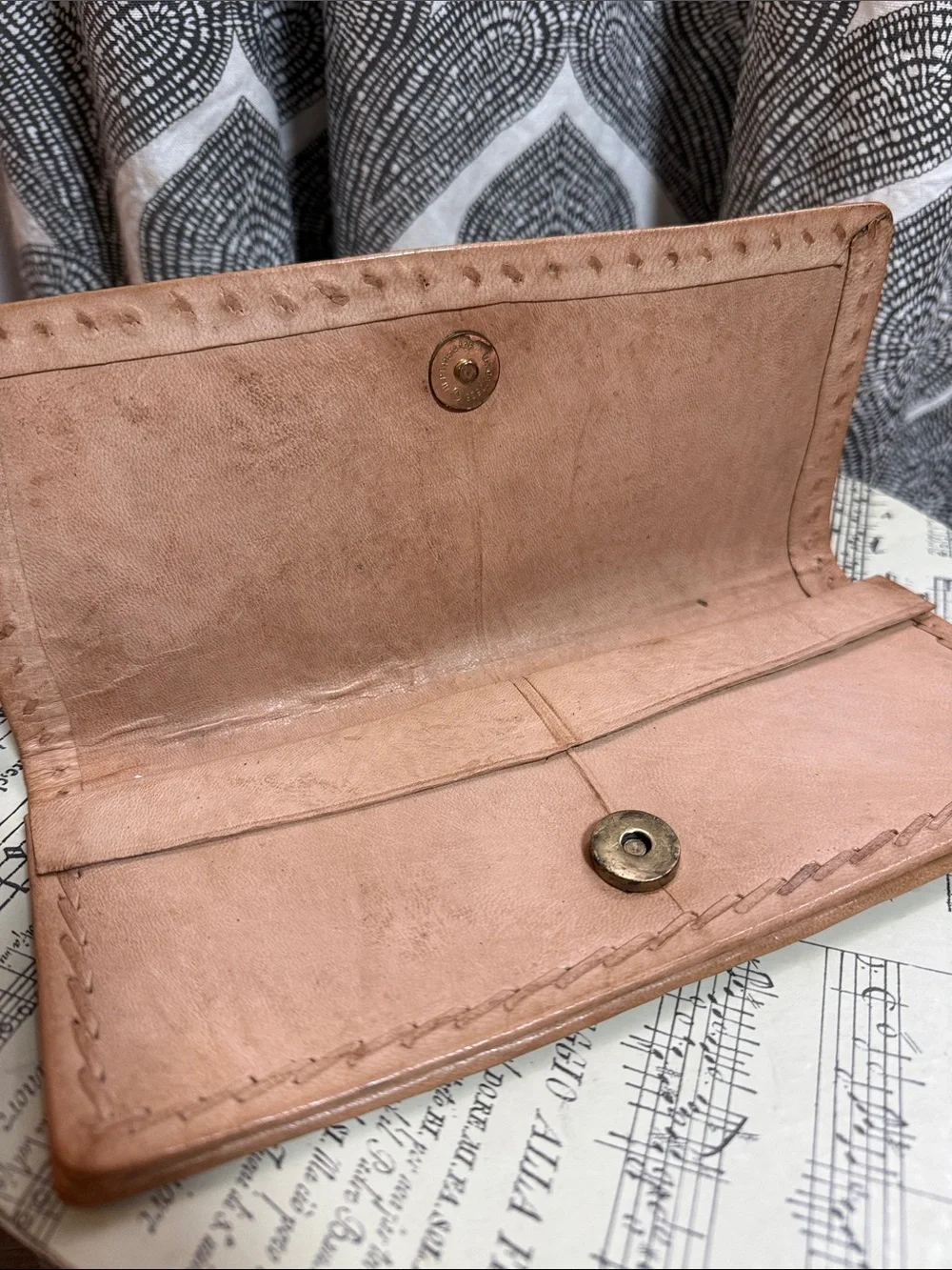 Vintage Genuine Snakeskin Leather Clutch Wallet Boho Western